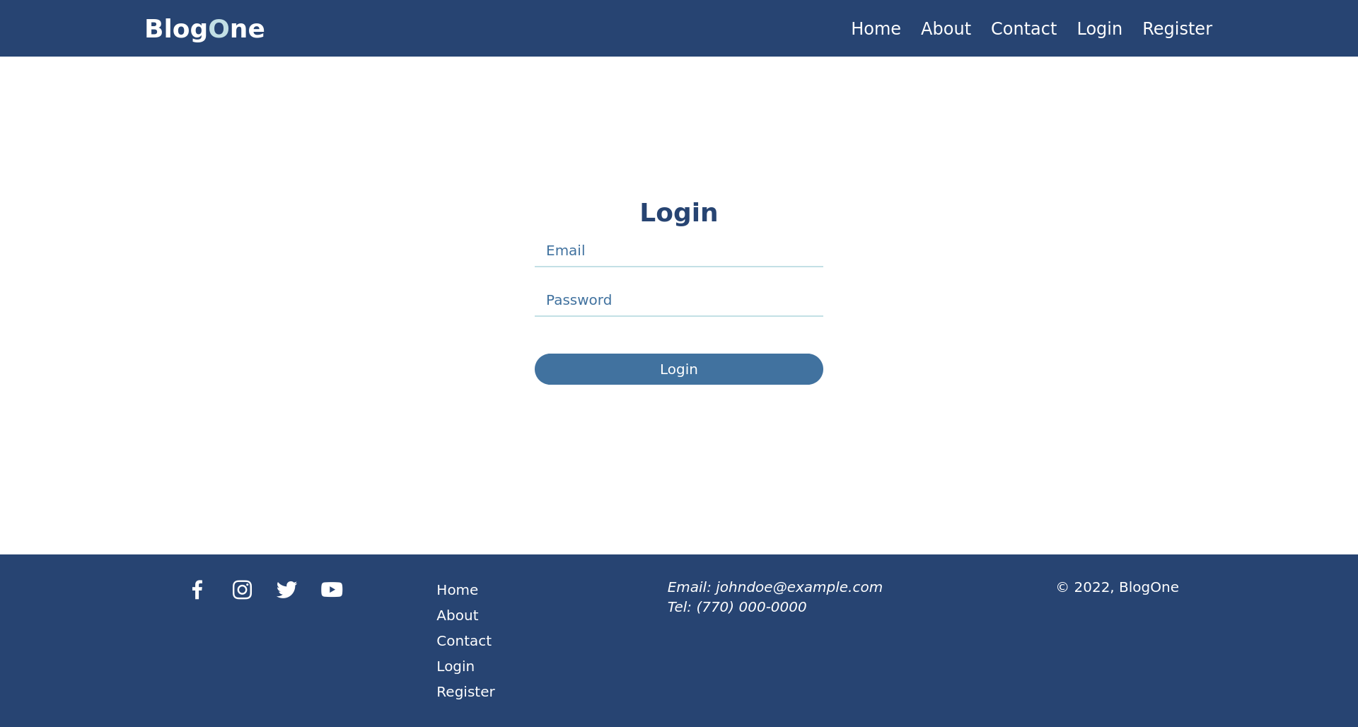 Screenshot login page