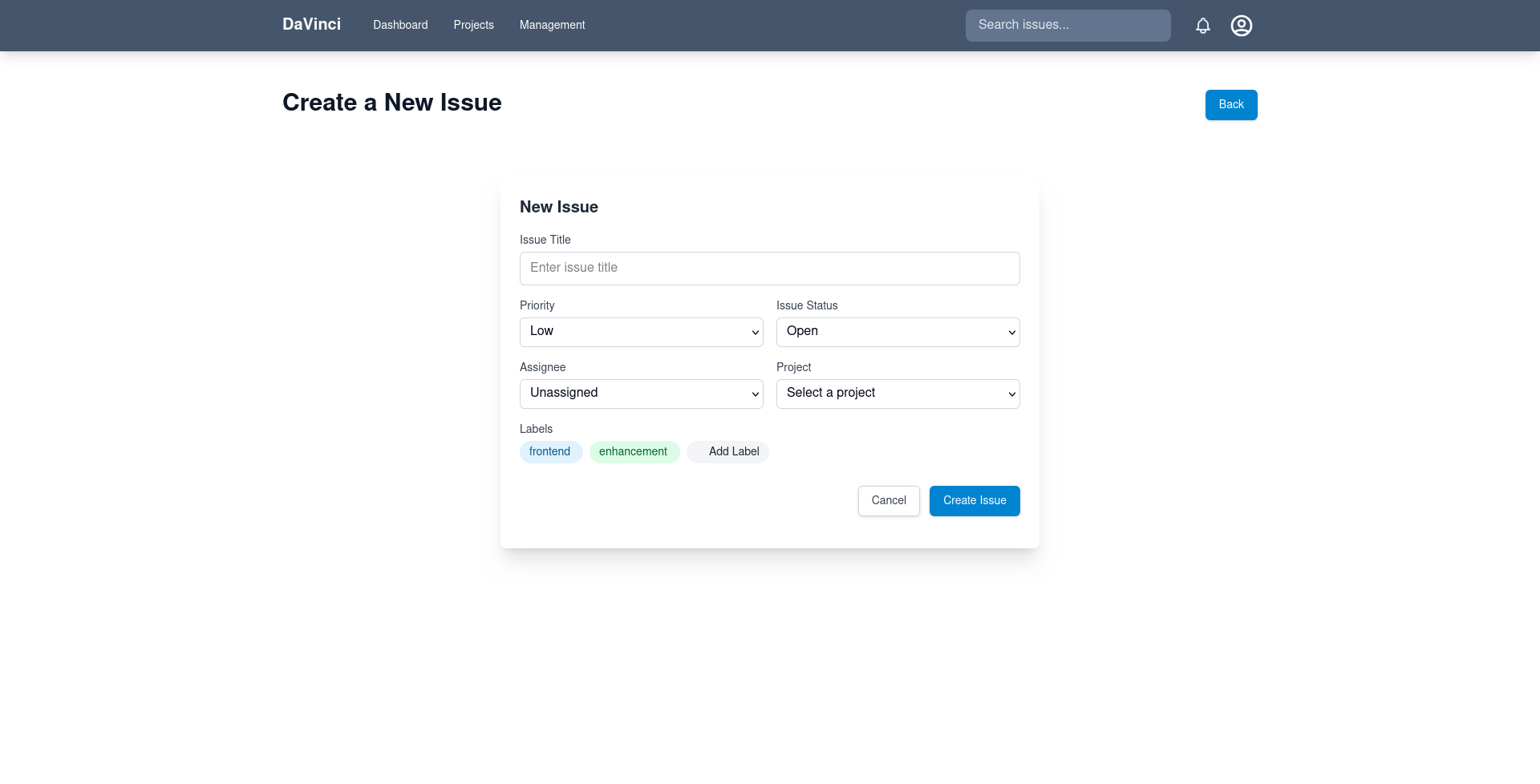 Screenshot issue creation